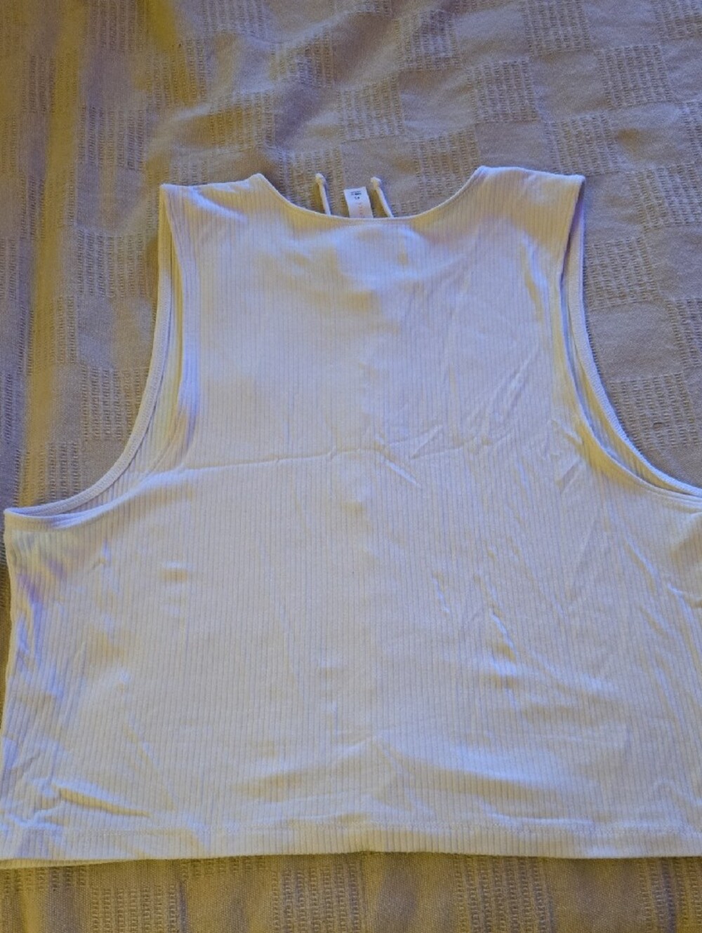 Daily Practice by Anthropologie Women’s White Ribbed Lace-Up Tank Top - Picture 4 of 4